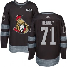 Men Adidas Ottawa Senators #71 Chris Tierney Authentic Black 1917-2017 100th Anniversary NHL Jersey