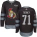 Men Adidas Ottawa Senators #71 Chris Tierney Authentic Black 1917-2017 100th Anniversary NHL Jersey