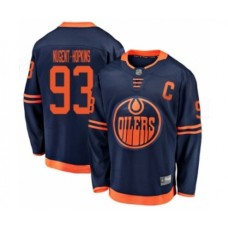 Men Edmonton Oilers #93 Ryan Nugent-Hopkins Authentic Navy Blue Alternate Fanatics Branded Breakaway Hockey Stitched Jersey