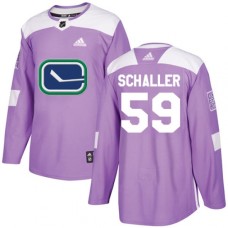 Men Adidas Vancouver Canucks #59 Tim Schaller Authentic Purple Fights Cancer Practice NHL Jersey