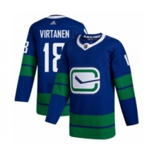 Men Vancouver Canucks #18 Jake Virtanen Authentic Royal Blue Alternate Hockey Stitched Jersey