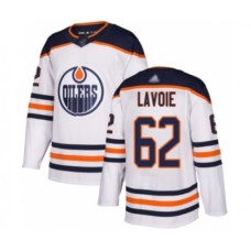 Men Edmonton Oilers #62 Raphael Lavoie Authentic White Away Hockey Stitched Jersey