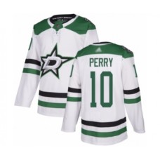 Men Dallas Stars #10 Corey Perry Authentic White Away Hockey Stitched Jersey