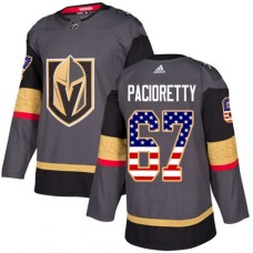 Men Adidas Vegas Golden Knights #67 Max Pacioretty Authentic Gray USA Flag Fashion NHL Jersey