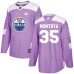 Men Adidas Edmonton Oilers #35 Al Montoya Authentic Purple Fights Cancer Practice NHL Jersey