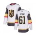 Men Vegas Golden Knights #61 Mark Stone Authentic White Away Hockey Stitched Jersey