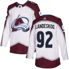 Men Adidas Colorado Avalanche #92 Gabriel Landeskog White Road Authentic Stitched NHL Jersey