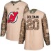 Men Adidas New Jersey Devils #20 Blake Coleman Authentic Camo Veterans Day Practice NHL Jersey