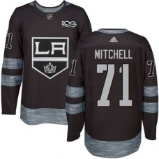 Men Adidas Los Angeles Kings #71 Torrey Mitchell Authentic Black 1917-2017 100th Anniversary NHL Jersey