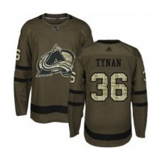 Men Colorado Avalanche #36 T.J. Tynan Authentic Green Salute to Service Hockey Stitched Jersey