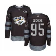 Men Nashville Predators #95 Matt Duchene Authentic Black 1917-2017 100th Anniversary Hockey Stitched Jersey