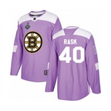 Men Boston Bruins #40 Tuukka Rask Authentic Purple Fights Cancer Practice 2019 Stanley Cup Final Bound Hockey Jersey