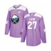 Men Buffalo Sabres #27 Curtis Lazar Authentic Purple Fights Cancer Practice Hockey Stitched Jersey