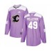 Men Calgary Flames #49 Jakob Pelletier Authentic Purple Fights Cancer Practice Hockey Stitched Jersey