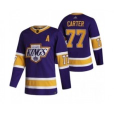 Men Los Angeles Kings #77 Jeff Carter Black 2020-21 Reverse Retro Alternate Hockey Stitched Jersey