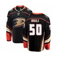 Men Anaheim Ducks #50 Benoit-Olivier Groulx Authentic Black Home Fanatics Branded Breakaway NHL Jersey