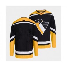 Men Pittsburgh Penguins Blank Black 2022 Reverse Retro Stitched Jersey