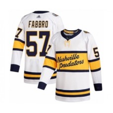 Men Nashville Predators #57 Dante Fabbro Authentic White 2020 Winter Classic Hockey Stitched Jersey