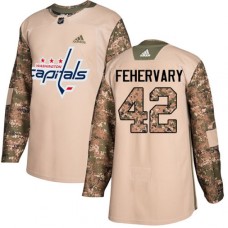 Men Adidas Washington Capitals #42 Martin Fehervary Authentic Camo Veterans Day Practice NHL Jersey