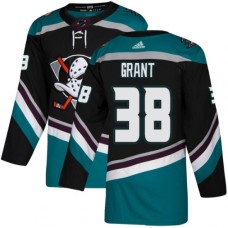 Men Adidas Anaheim Ducks #38 Derek Grant Authentic Black Teal Third NHL Jersey