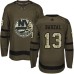 Men Adidas New York Islanders #13 Mathew Barzal Authentic Green Salute to Service NHL Jersey