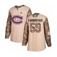 Men Montreal Canadiens #59 Gianni Fairbrother Authentic Camo Veterans Day Practice Hockey Stitched Jersey