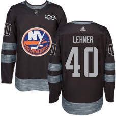 Men Adidas New York Islanders #40 Robin Lehner Authentic Black 1917-2017 100th Anniversary NHL Jersey