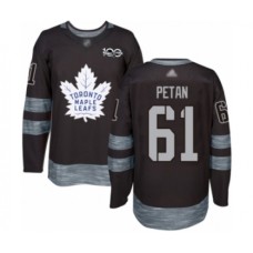 Men Toronto Maple Leafs #61 Nic Petan Authentic Black 1917-2017 100th Anniversary Hockey Stitched Jersey