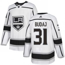 Men Adidas Los Angeles Kings #31 Peter Budaj Authentic White Away NHL Jersey