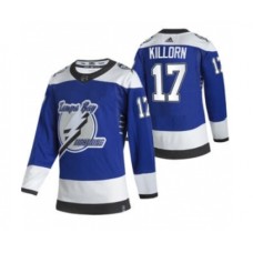 Men Tampa Bay Lightning #17 Alex Killorn Blue 2020-21 Reverse Retro Alternate Hockey Stitched Jersey