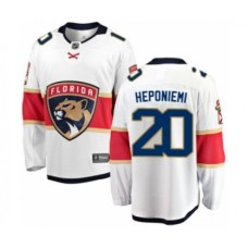 Men Florida Panthers #20 Aleksi Heponiemi Authentic White Away Fanatics Branded Breakaway Hockey Stitched Jersey