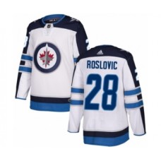 Men Adidas Winnipeg Jets #28 Jack Roslovic Authentic White Away NHL Jersey