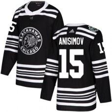 Men Adidas Chicago Blackhawks #15 Artem Anisimov Authentic Black 2019 Winter Classic NHL Jersey