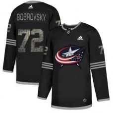 Men Adidas Columbus Blue Jackets #72 Sergei Bobrovsky Black Authentic Classic Stitched NHL Jersey