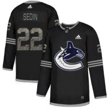 Men Adidas Vancouver Canucks #22 Daniel Sedin Black Authentic Classic Stitched NHL Jersey