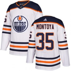 Men Adidas Edmonton Oilers #35 Al Montoya Authentic White Away NHL Jersey