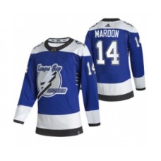 Men Tampa Bay Lightning #14 Patrick Maroon Blue 2020-21 Reverse Retro Alternate Hockey Stitched Jersey