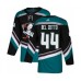 Men Anaheim Ducks #44 Michael Del Zotto Authentic Black Teal Alternate Hockey Stitched Jersey