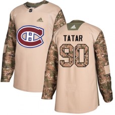 Men Adidas Montreal Canadiens #90 Tomas Tatar Authentic Camo Veterans Day Practice NHL Jersey