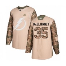 Men Tampa Bay Lightning #35 Curtis McElhinney Authentic Camo Veterans Day Practice Hockey Stitched Jersey