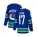 Men Vancouver Canucks #17 Josh Leivo Authentic Blue Home Hockey Stitched Jersey