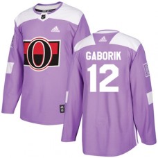 Men Adidas Ottawa Senators #12 Marian Gaborik Authentic Purple Fights Cancer Practice NHL Jersey