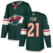 Men Adidas Minnesota Wild #21 Eric Fehr Authentic Green Home NHL Jersey