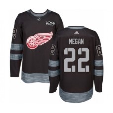 Men Adidas Detroit Red Wings #22 Wade Megan Authentic Black 1917-2017 100th Anniversary NHL Jersey