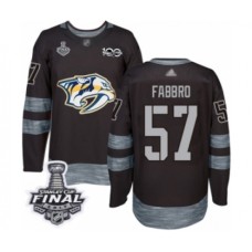 Men Nashville Predators #57 Dante Fabbro Authentic Black 1917-2017 100th Anniversary 2017 Stanley Cup Final Hockey Stitched Jersey