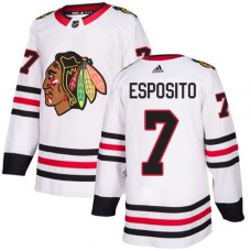 Men Adidas Chicago Blackhawks #7 Tony Esposito White Road Authentic Stitched NHL Jersey