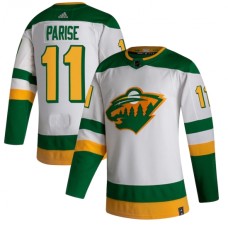 Men Minnesota Wild #11 Zach Parise adidas White 2020-21 Reverse Retro Authentic Player Stitched Jersey