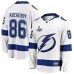 Men Tampa Bay Lightning #86 Nikita Kucherov Fanatics Branded White Away 2020 Stanley Cup Champions Breakaway Stitched Jersey