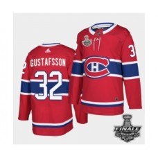 Men Adidas Canadiens #32 Erik Gustafsson Red Road Authentic 2021 Stanley Cup Stitched Jersey