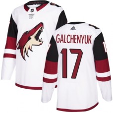 Men Adidas Arizona Coyotes #17 Alex Galchenyuk White Road Authentic Stitched NHL Jersey